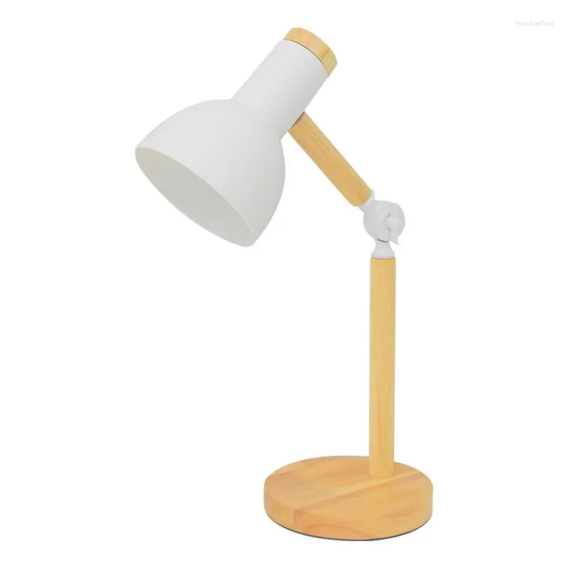 Lampes de table Petite lampe de bureau Dortoir Étudiant Protection des yeux Lecture Étude Chevet Bois massif