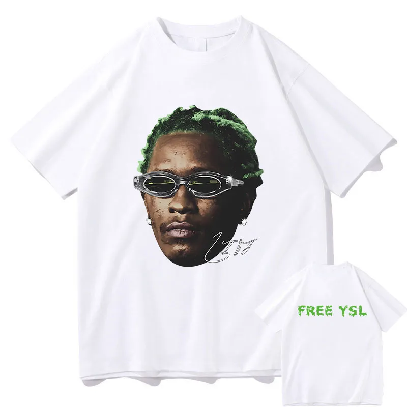 Rapçi Young Thug Green nadir grafik tişört erkek hip hop retro kısa kollu tişörtler erkek kadın% 100 pamuklu büyük boy tişört