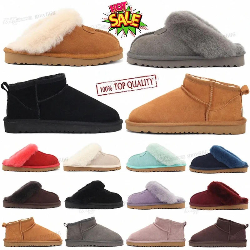 Sälj Classic Design Aus 51250 Puffer Sandals Australiska stövlar tofflor Get Coquette Skin Sheepskin Warm Furry Fluff Slides Martin Short Women Keep I4J8#