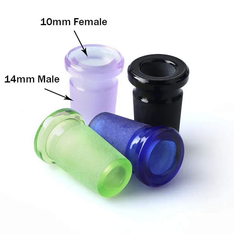 Smoking Accessories Colored Mini Glass Convert Adapter With Female 10mm- Male 14mm Joints For Glass Bongs