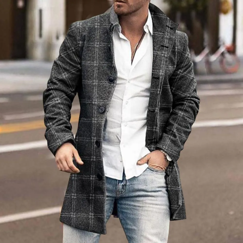 Men's Trench Coats Men Overcoat Coldproof Thick Trench Coat Turndown Collar Slim Men Coat 230828