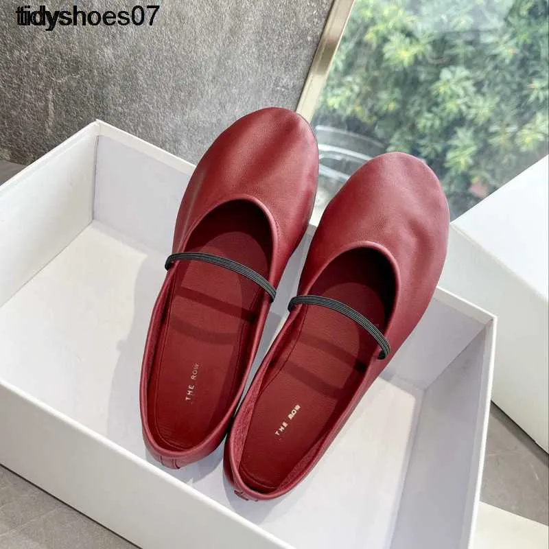 The Row Shoes Classic Small French Ballet Flat Shoes Round Head