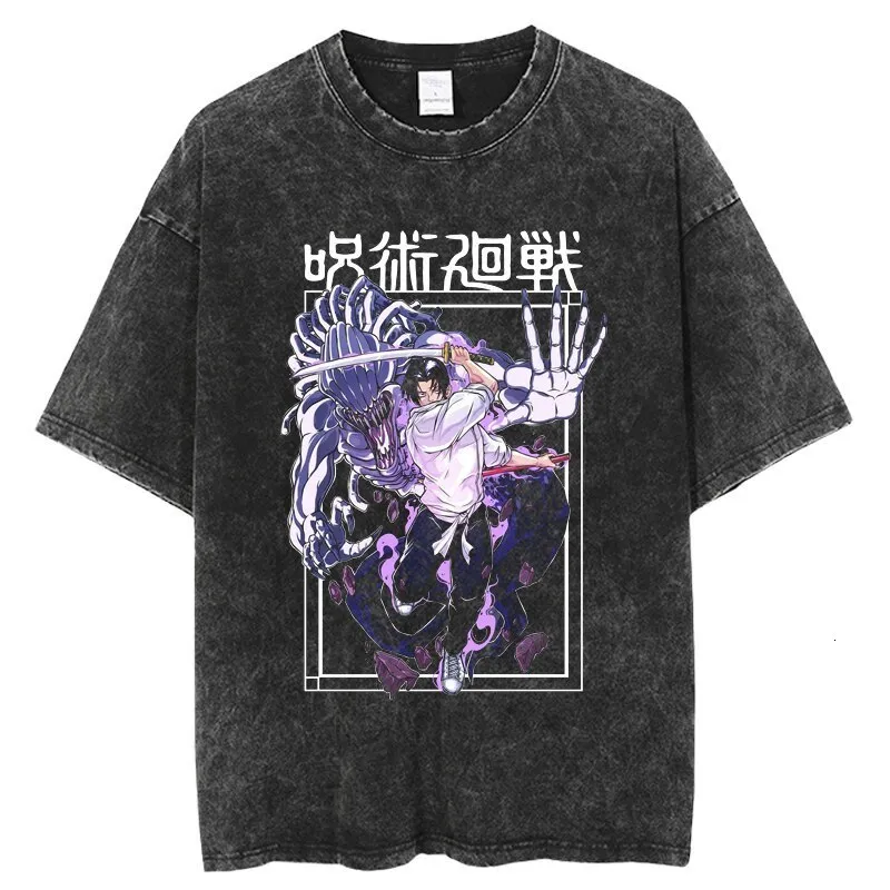 メンズ アニメ Tシャツ 呪術廻戦 五条悟 グラフィック Tシャツ 綿 100