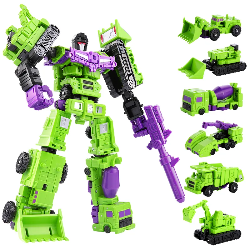 Transformation jouets Robots Transformation 6 en 1 modèle MINI Devastator 21CM figurine Robot jouets en plastique cadeau enfant enfant 230827