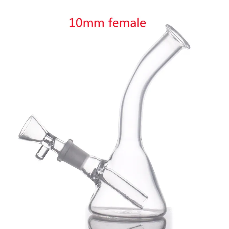 Mini verre Bongs Dab Rigs narguilé 10mm Joint femelle avec verre tabac à fumer bol petit barboteur bécher conduites d'eau plate-forme pétrolière Bong