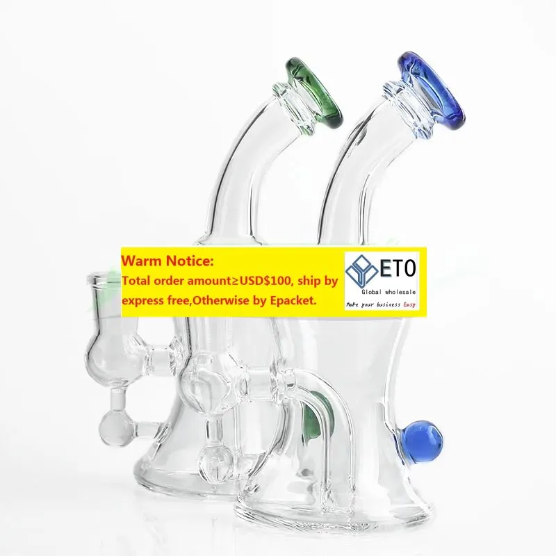 BERACKY 6INCH GLASS VATTEN BONGS MED 14 mm Glass Bowl Colorful Heady Glass Water Pipes Beaker Bongs Dab Oil Rigs Recycler Bong för 23 LL