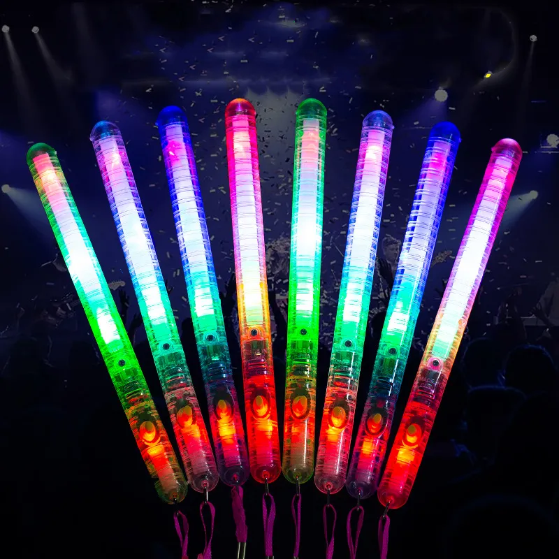 Fournitures de fête Baguette clignotante LED Glow Light Up Stick Bâtons lumineux colorés Concert Party Atmosphère Props Faveurs ChristmasLT521