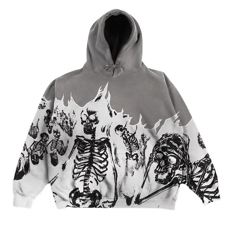 Y2K Skeleton Hoodie For Men Classic Style Long Sleeved Autumn Winter Coat With Cutout Details From Yao04 Vendor 31.25 DHgate.Com