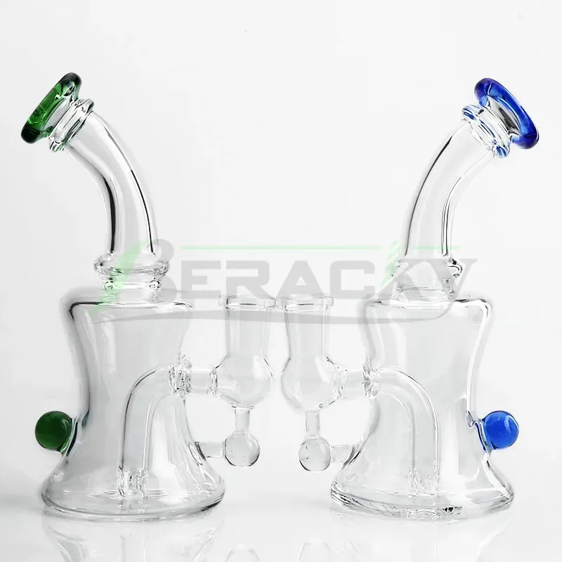 Beracky 6inch Glass Water Bongs With 14mm Glass Bowl Colorful Heady Glass Water Pipes Beaker Bongs Dab Oil Rigs Recycler Bong For Smoking