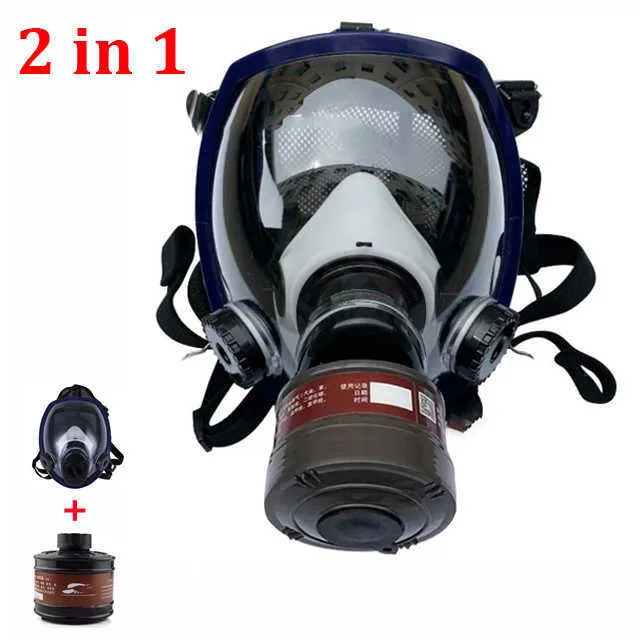 Mascarilla facial completa de Gas, respirador con filtro de Gas químico,  bote de pintura en aerosol