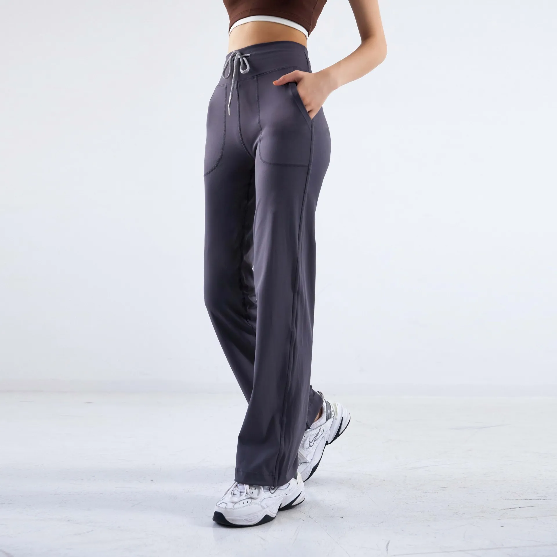 Lu Yoga Womens High-rise широкополосные брюки.