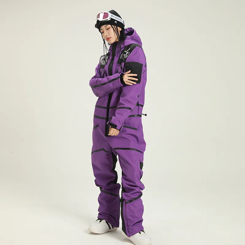 2023 Waterproof Hooded Ski Jumpsuit For Women Snowboard And