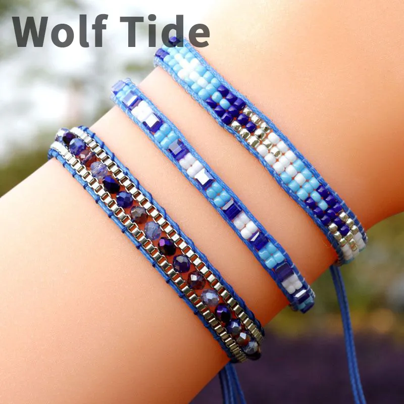 3 PCS Set New Fashion Handmade Seed Beads Vsco Girl Friendship Bracelets Colorful Boho Adjustable Wristband Jewelry Gifts For Women Girls Ladies Wholesale