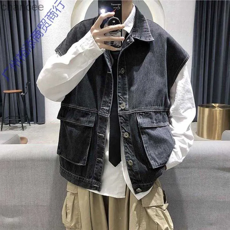 Men Denim Vest Men's Jacket Sleeveless Casual Waistcoat Men Summer Jean Coat Regular Male Jacket Cowboy Gilet Homme 2022 HKD230828