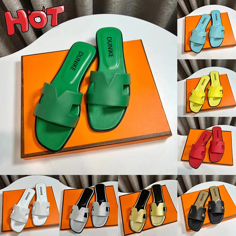 Novo designer sandálias slides com caixa mulheres chinelos sapatos de couro genuíno apartamentos sandália verão luxo slide senhoras praia flip flops mulheres chinelo sapatilha saco de pó