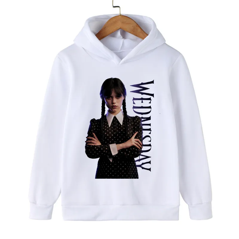 WoWednesday Addams Hoodie Children I Hate People Cartoon Clothes Kid Girl Boy Nevermore Academy Sweatshirt Hoody Baby Casual Top 230828