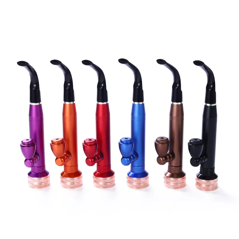 Metal Smoking Pipe Mini Grinder Set Pipe Portable Metal Cigarette Pipe