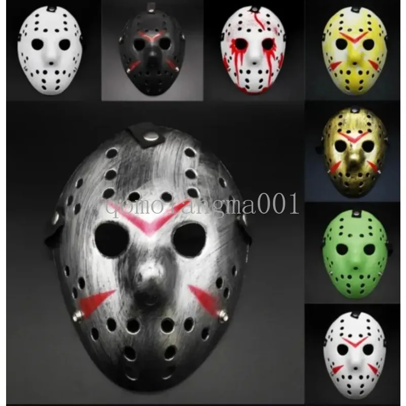 Maskeradmasker Jason Voorhees mask fredag ​​den 13: e skräckfilmen Hockey Scary Halloween Costume Plastic Party