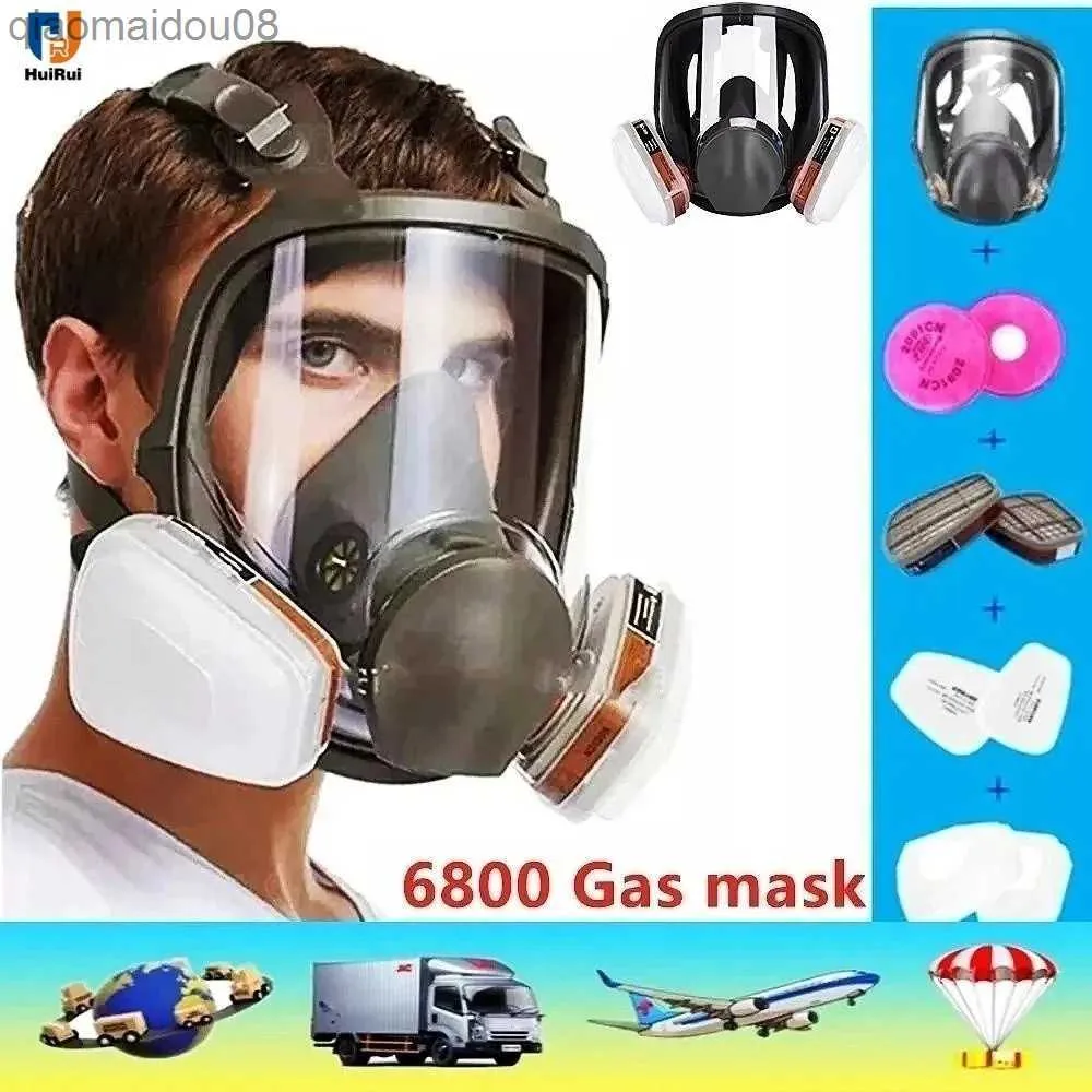 Indumenti protettivi 6800 spruzzatura industriale a pieno facciale Maschera antigas Filtro da lavoro di sicurezza 3 in 1 Sostituzione maschera a pieno facciale antipolvere HKD230826