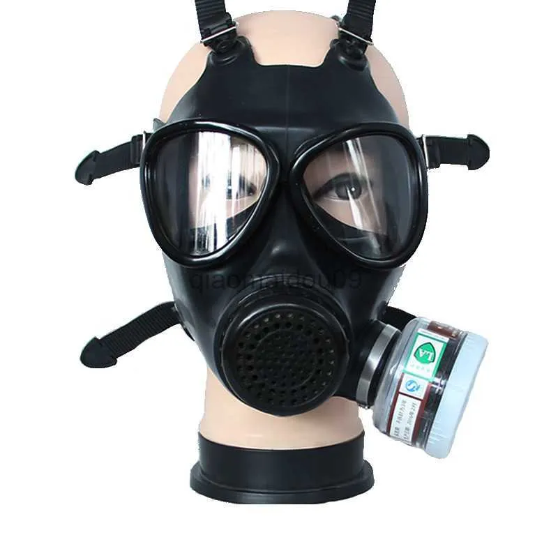 Vêtements de protection Noir 87 Masque à gaz chimique en caoutchouc intégral Respirateur P-A-1 Boîte de filtre pour peinture Spray Masque de prévention des pesticides Sécurité au travail HKD230825