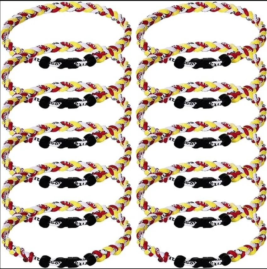 Maroon & White Crimson Baseball Titanium Necklace - Tornado Design (New)
