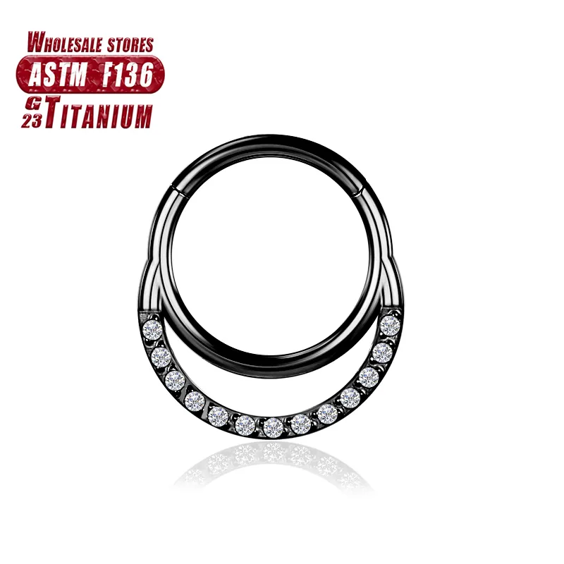 Zirkon piercing brosk industriell näsring sexig daith helix septum g23 titanium clicker tragus kvinnor örhängen kropp smycken