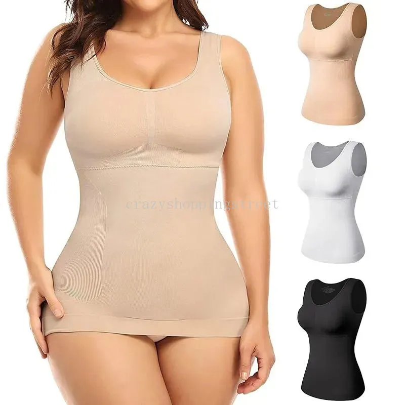 Corsetto modellante senza cuciture da donna con imbottitura sul petto Intimo sportivo senza gilet modellante per il corpo con anello in acciaio