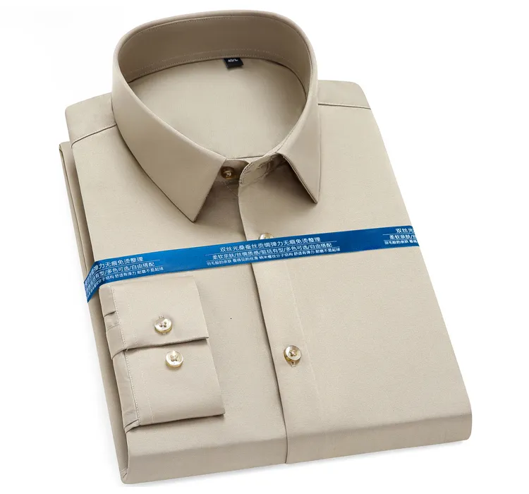 men's dress shirts without pockets Men Classic Long Sleeve Solid Color Dress Shirt Without Pocket Front Hidden Buttons Business Shirts Black at Amazon Men's Clothing store