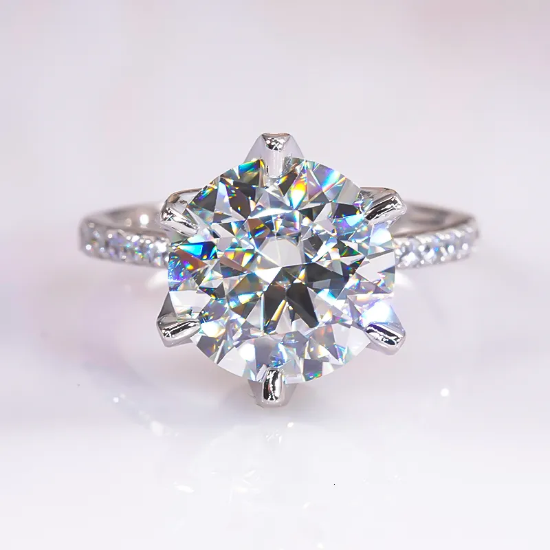 Bague De Fiançailles Or Blanc 14k Avec Diamant Simulé Rond 2.65 Ct - Excellente Coupe - Taille Personnalisable