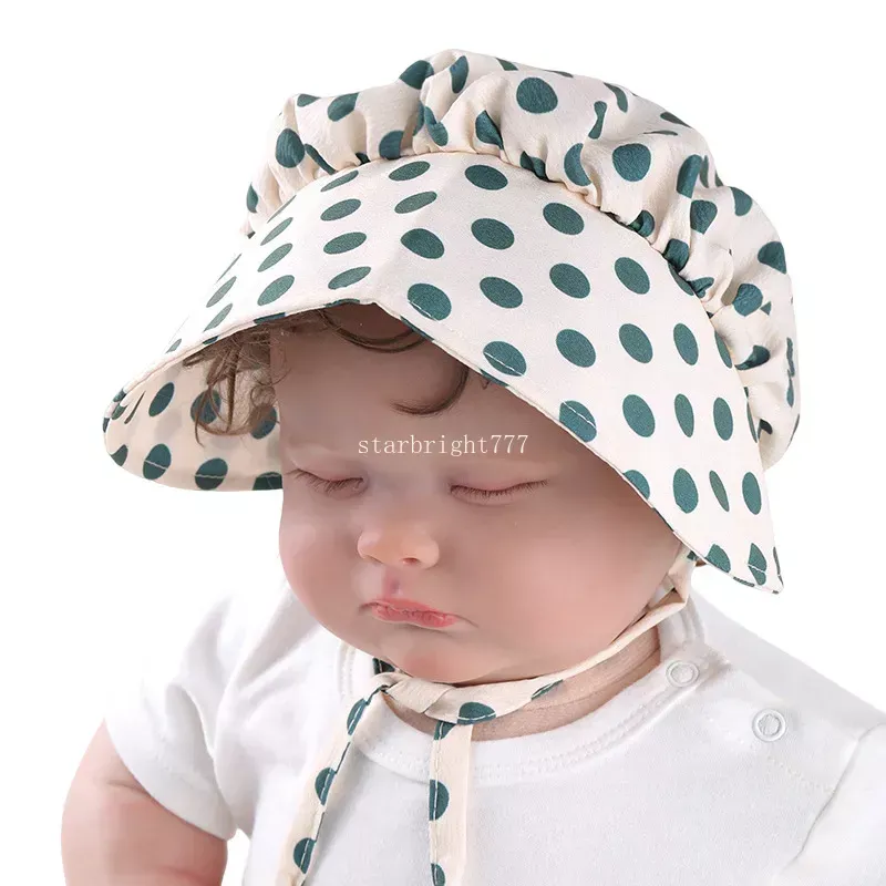 Baby's Meisjes Vizierhoeden Lente Zomer Eenvoudig Ontwerp 5 Kleuren Polka Dots Vizierpet voor peuter baby Buitenshuis Baby Brede Rand Zonnehoed