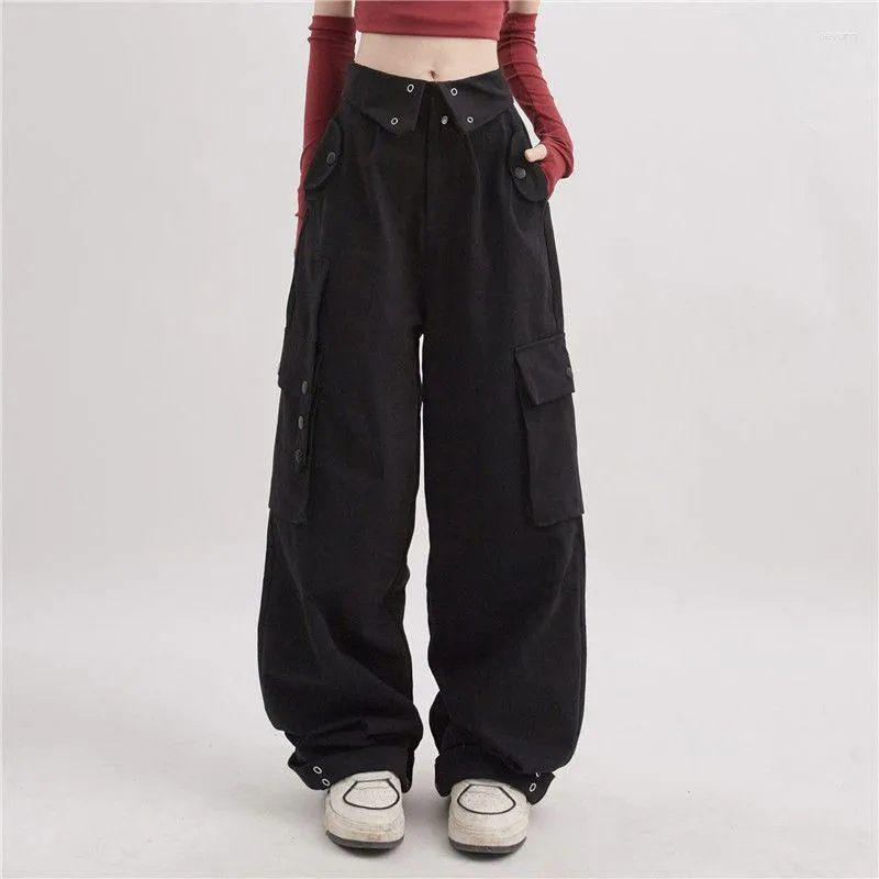 Kvinnor Pants Summer Y2K Style Cargo Womens 2023 Hip Hop Streetwear High midja Techwear Fashion Oversize Dance Women Trousers