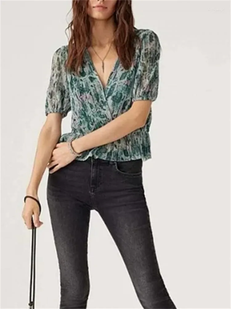 Elegante Blusen Für Damen: Frauen Mit V Ausschnitt Laternenhülse