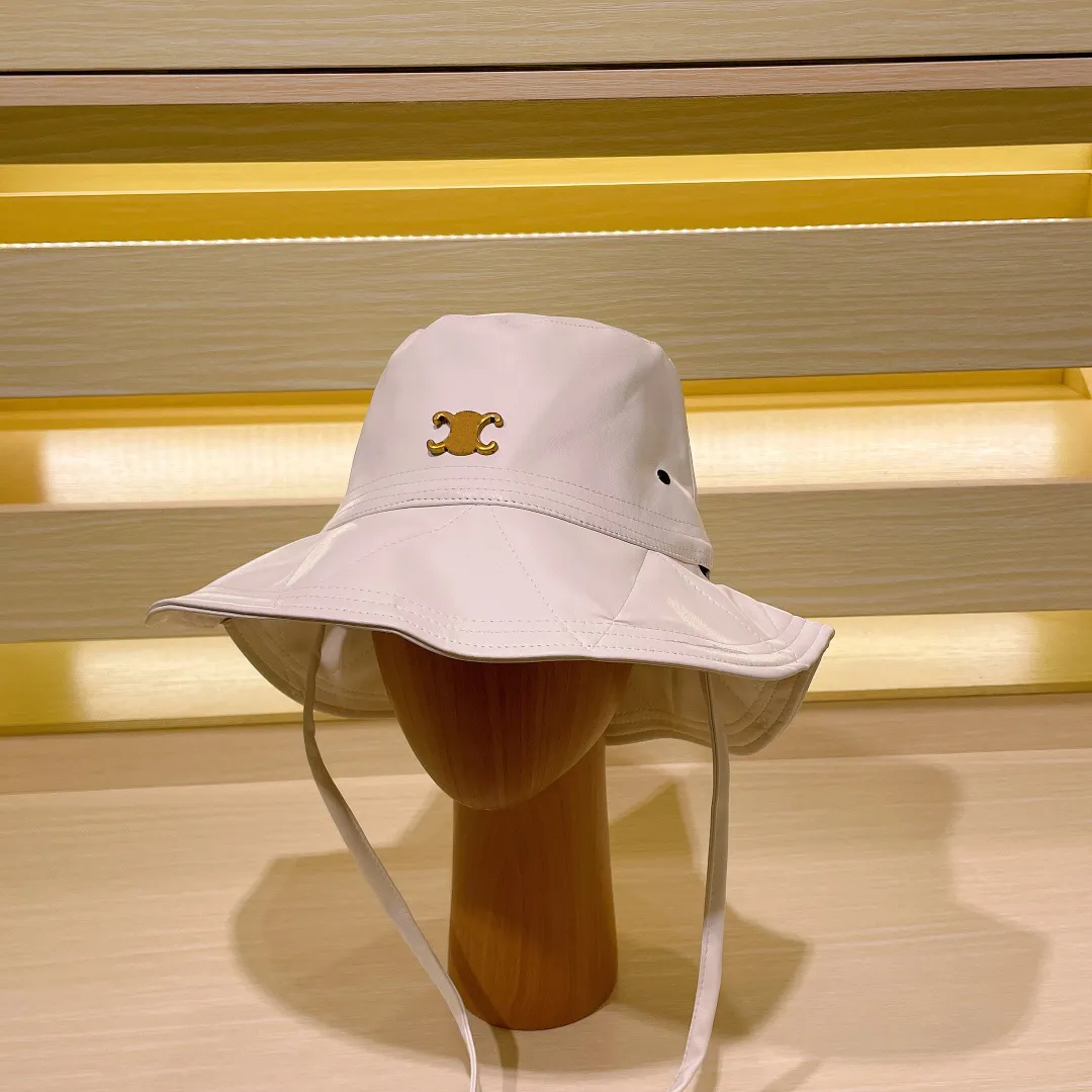 Brim Hats Bucket Hat Fashion Women Stylish PU Leather Bucket Hat