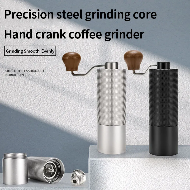 Ręczne młynki do kawy Przenośne kasztan C3 Wysoka jakość aluminiowa młynek aluminiowy stal nierdzewna Burr Mini Filch narzędzia 230828