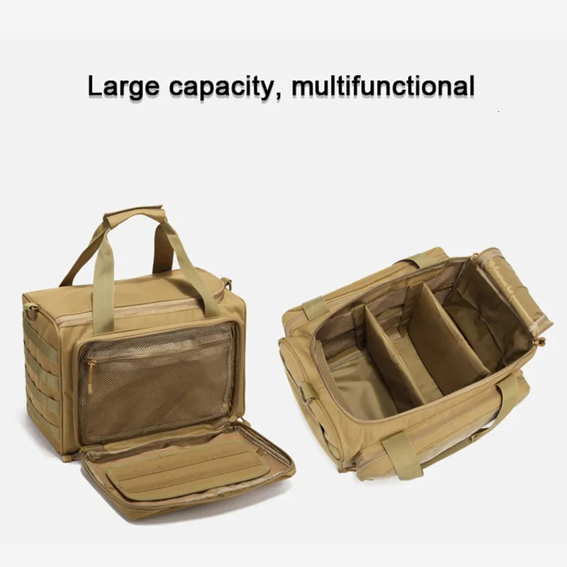 Backpacking Packar Militär Tactical Handgun Bag Waterproof Shoulder Accessories Training Shooting Range Supplies 230828