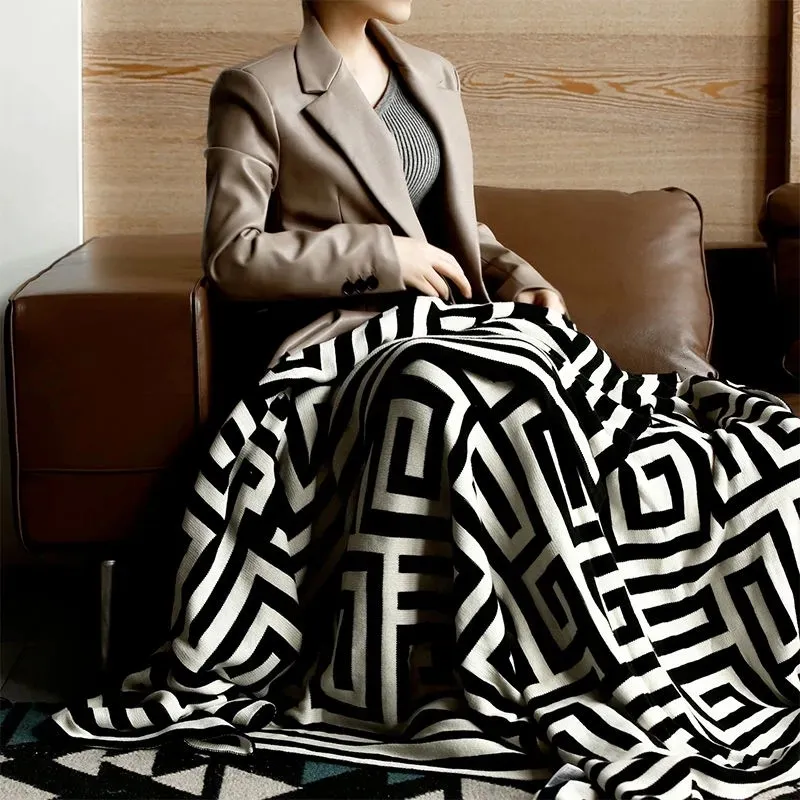 Одеяла Nordic Throw Glaket Geometric Jacquard вязаная одеяло диван диван.