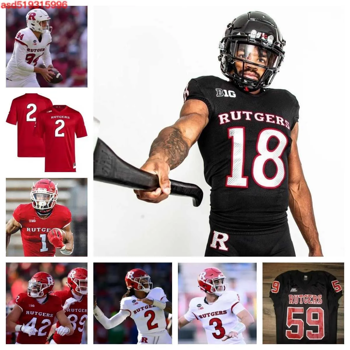 Rutgers Scarlet Knights Football Jersey Personalizable, Transpirable ...