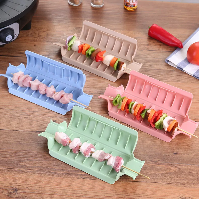 Hot Sell 50st/Lot Easy Barbecue Meat Brochetter Skewer Machine BBQ GRILL UTSIL ACCESSORS TOESITY SET