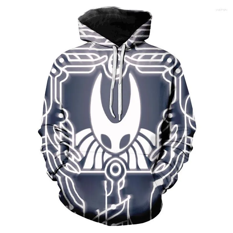 Felpe con cappuccio da uomo Hollow Knight grafica 3D uomo donna personalità della moda felpa con cappuccio Anime Harajuku Yin Yang felpe cappotto