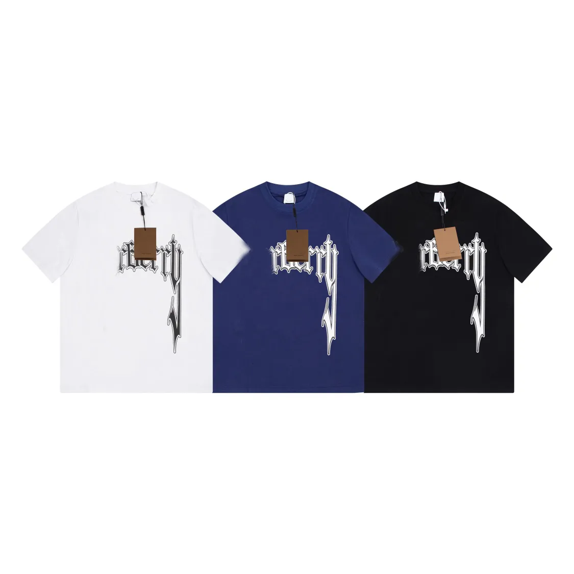 Дизайнерская летняя модная хлопковая толстовка High Street, пуловер, дышащая мужская и женская повседневная футболка с коротким рукавом и буквенным принтом, три цвета