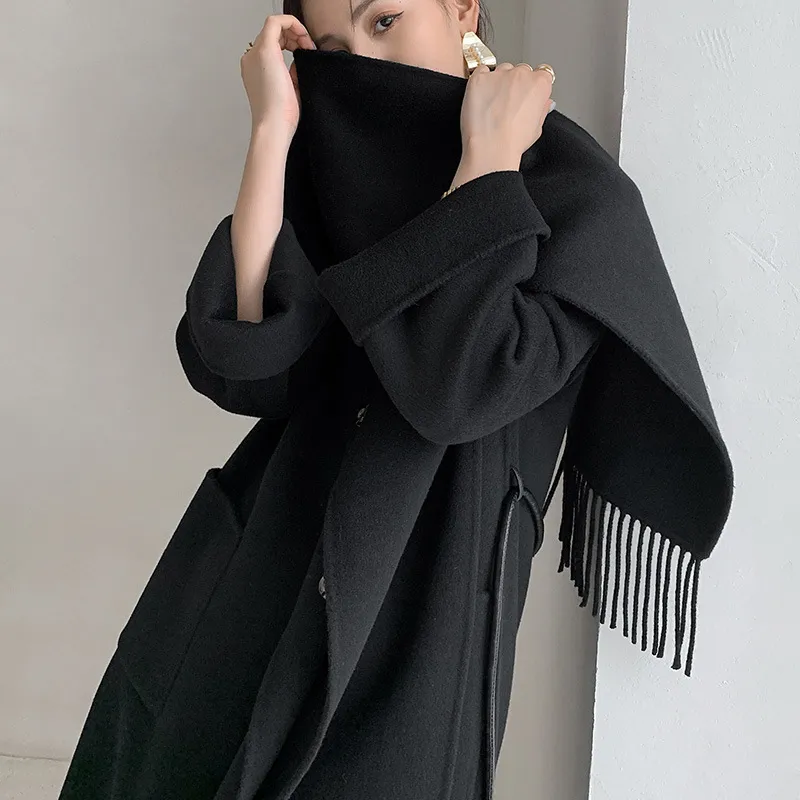 マフラー・ストール TOTEME WOOL SCARF COAT DHgate.com:Toteme Scarf Collar Double-Sided Wool Coat with
