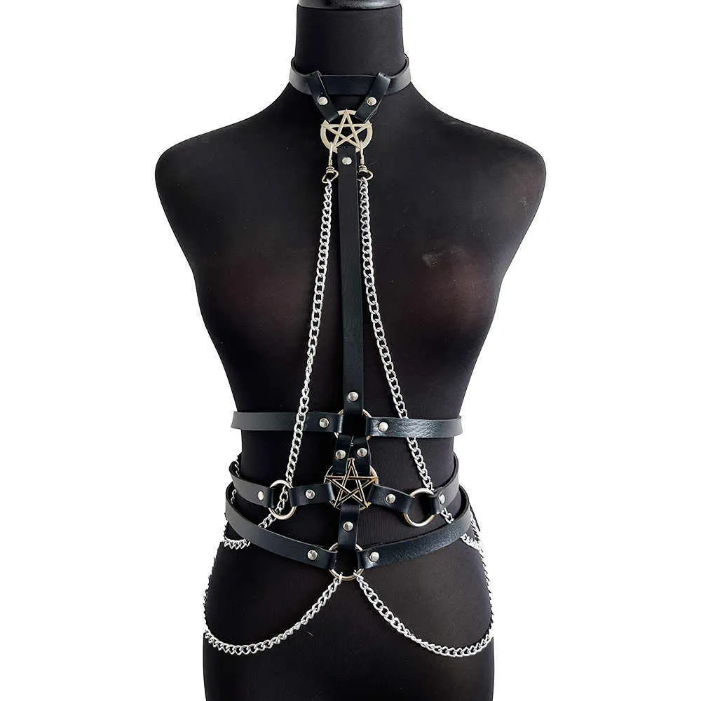 NXY BDSM Bondage Nouveau Sexy Womans Lingerie Harnais En Cuir Taille Exotique Accessoire Chaîne Sous-Vêtements Gothique Discothèque Carnaval Vêtements Bdsm