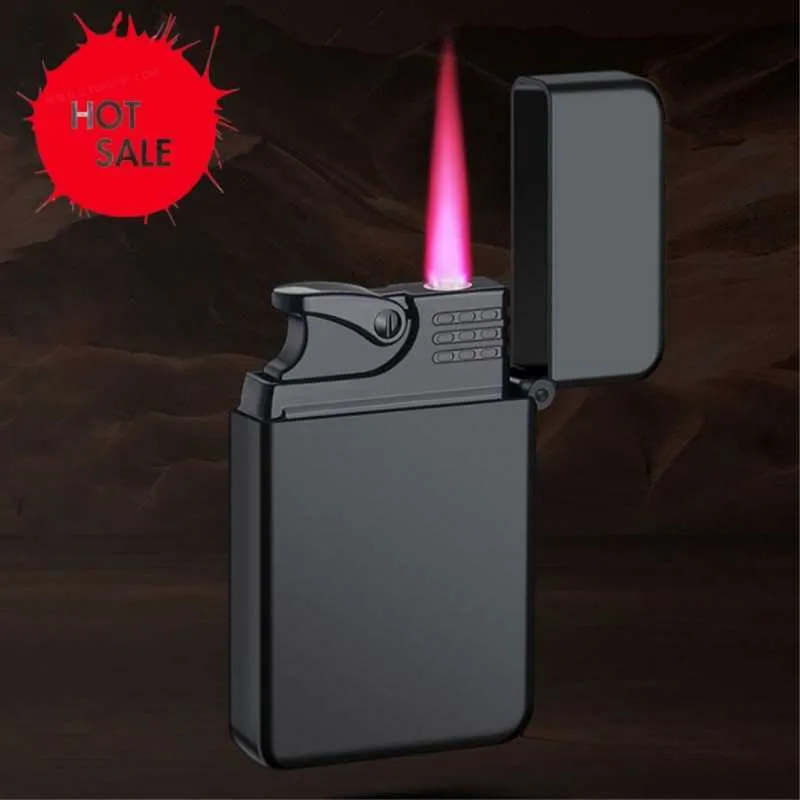 Hot Sale Red Flame Metal Lighter Luminous Cigar Inflatable Butane Adjustable Outdoor Windproof Men s Gift ZPZ4