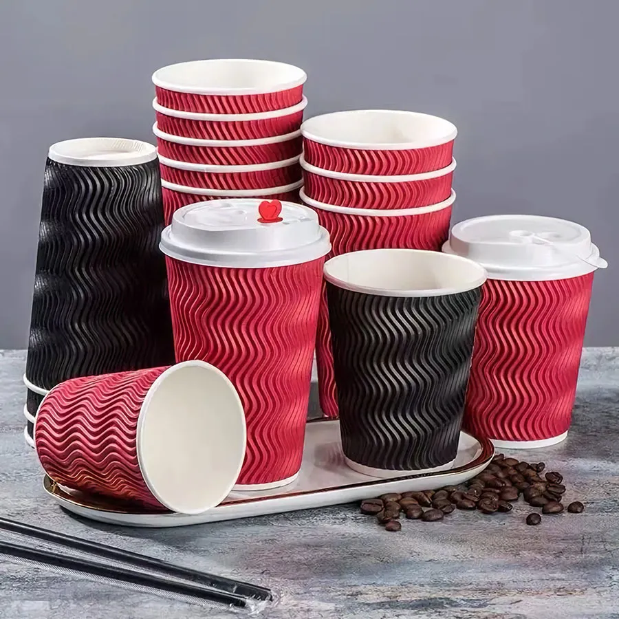 50 Pack Thickened Kraft Disposable Coffee Disposable Coffee Cups With Lid  Antiscalding Corrugated Disposable Coffee Cups For Milk Tea And Drinks From  Mu007, $15.08