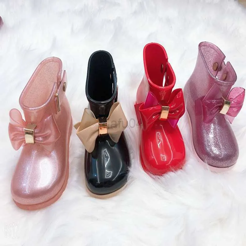 Buty mini melissa urocze wodoodporne buty deszczowe Dzieci Dziecko Dziewczyny Pvc Butterfly-Klucz Klajnik Koszt Gumowe buty wodne HMI012 L0828