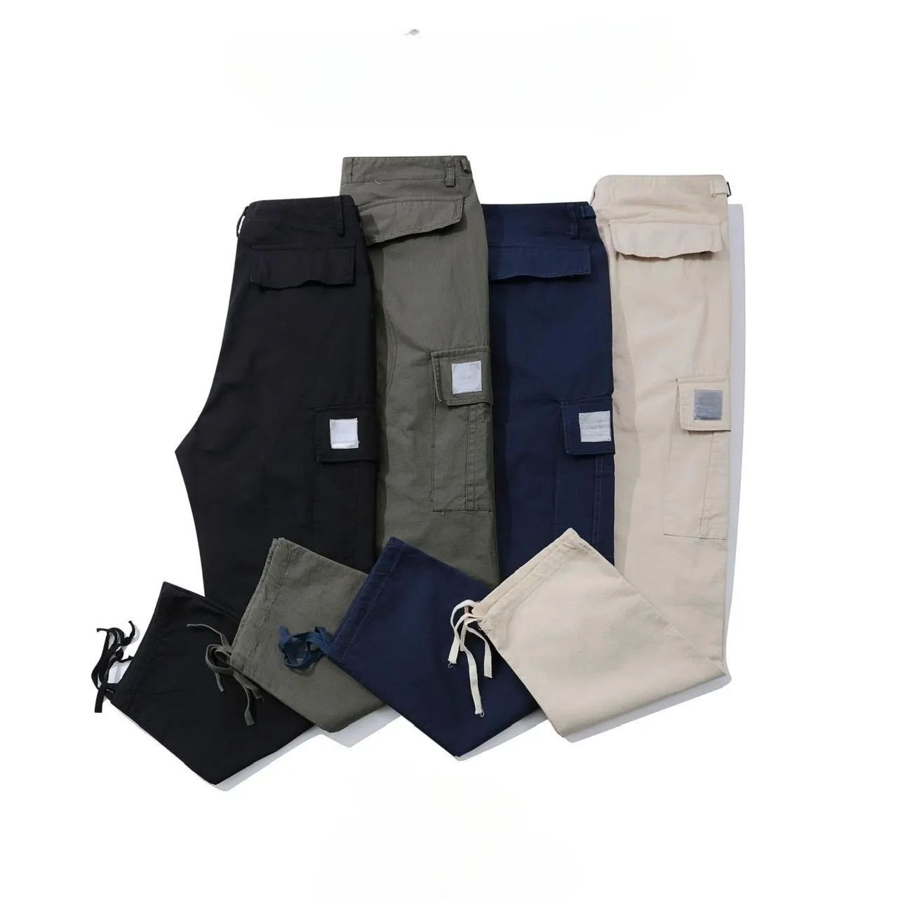 Projektanci męskie spodnie ładunkowe North American High Street Pure Cotton Five Point Check bawełniane spodnie dresowe sznurka