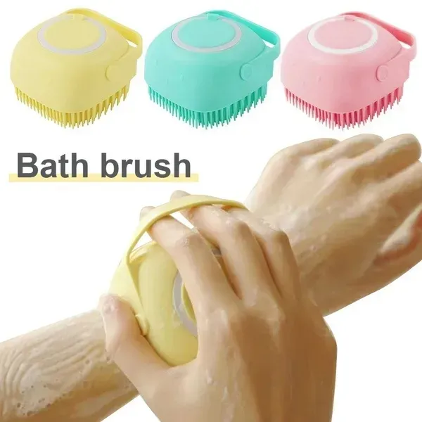 Baby Silicone Bath Massage Brush Vuxen Pet Huvudmassager Fyllning Liquid Rubning Artifact Massage Bad Brush Massageador 828