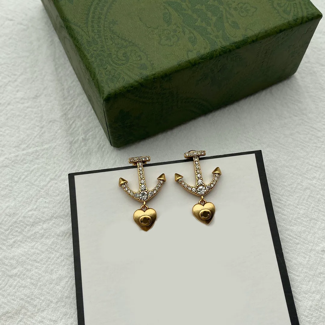 Fashion Stud Earring Designer örhängen diamantörhängen kvinnors båt ankare örhängen design smycken gåva örhängen