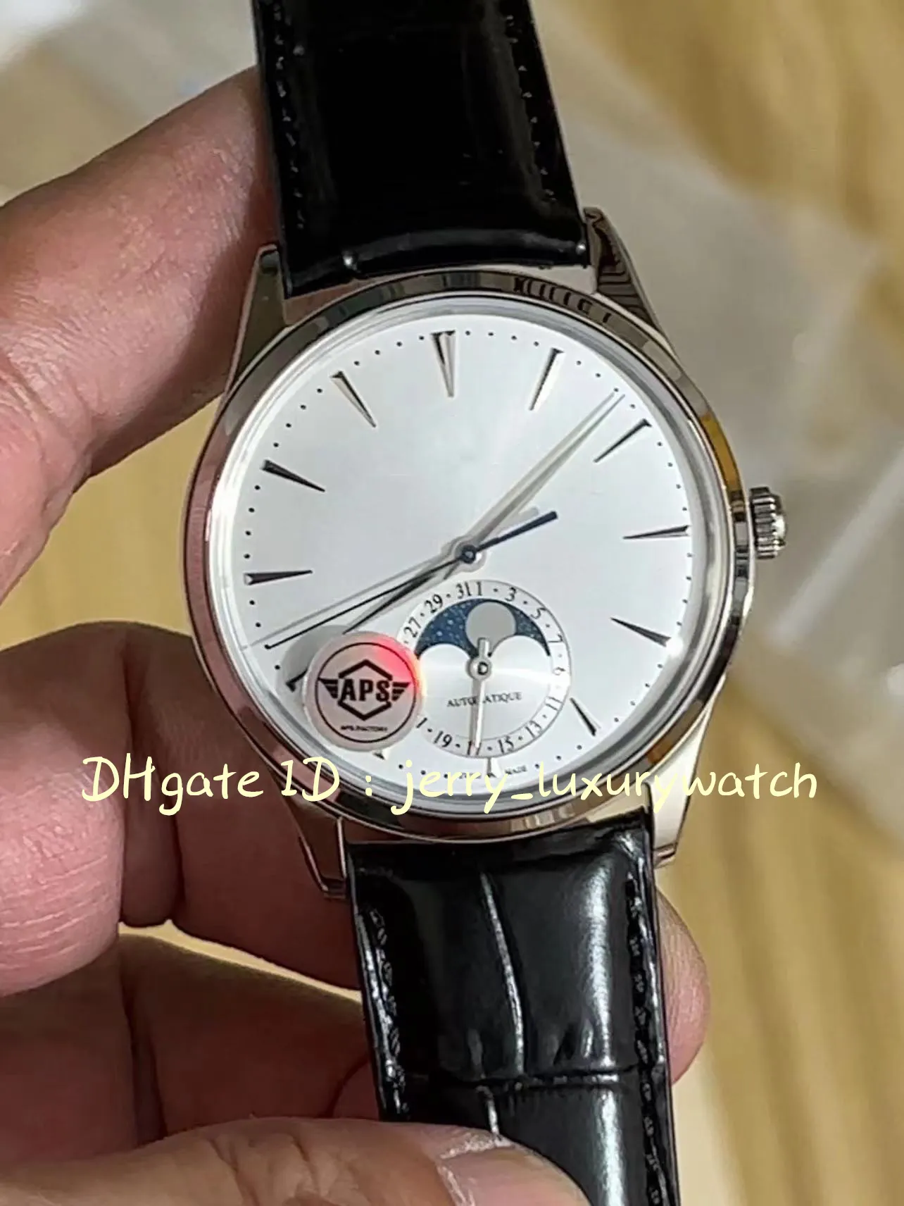 APS JLC MOON MASTER 1368430 Lüks Erkekler Bir Cal.925 Mekanik Hareket 39mm Sıradan İş Resmi Giyim 1362510