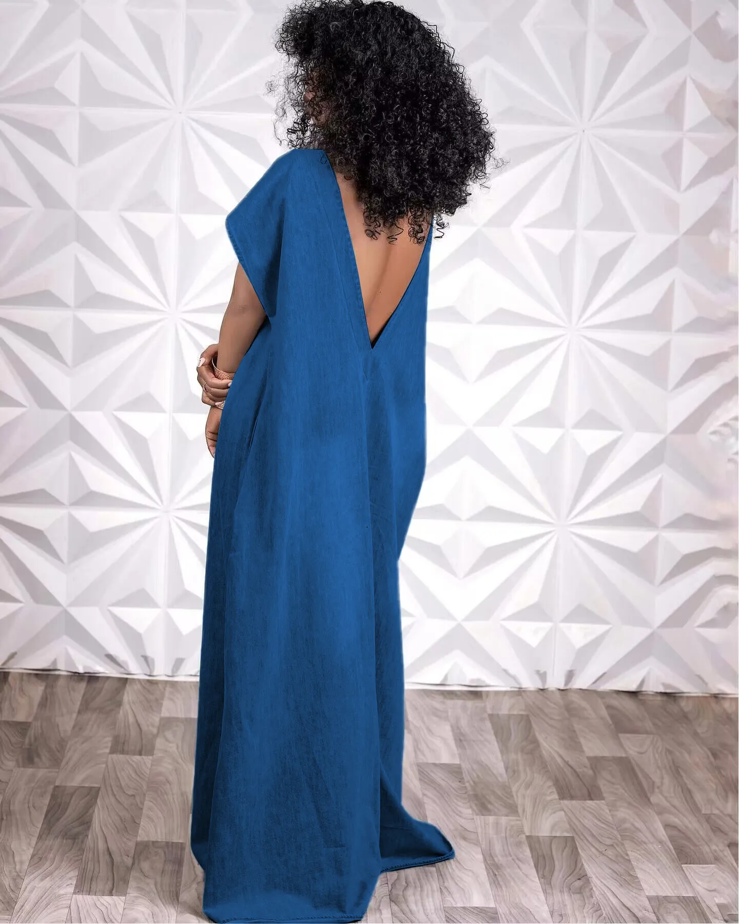 Vintage Denim Maxi Dress - Womens Fashion Batwing Sleeve V-Back Jean Dress,  Loose Fit High Street Style, Casual Long Vestido from Dhgate Basic & Casual  Dresses - price 16.08